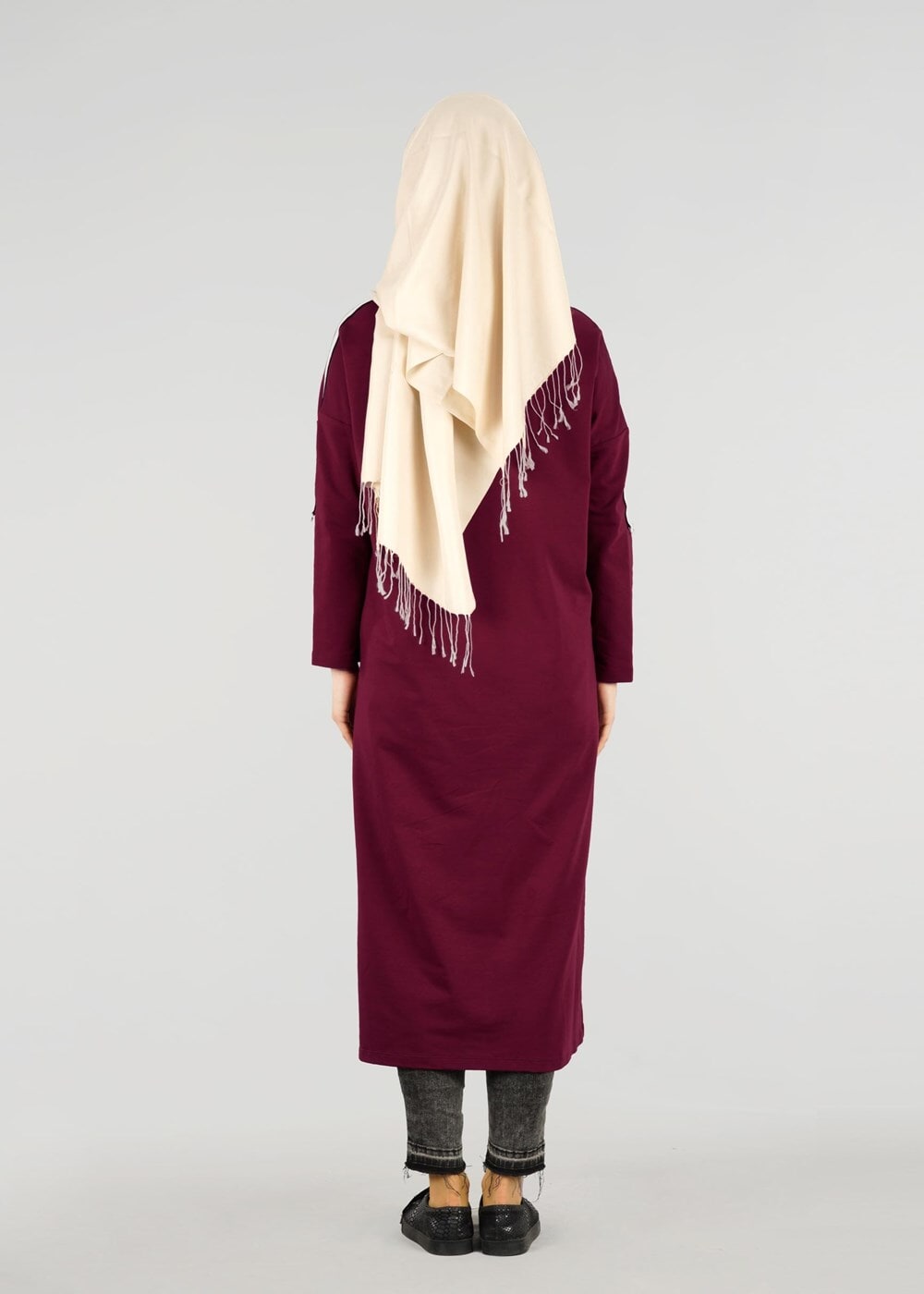 Vêtements hijab ROUGE BORDEAUX T 56015 Allday-Penye Tesettür Tunik