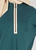 Vêtements hijab VERT T 56015 Allday-Penye Tesettür Tunik