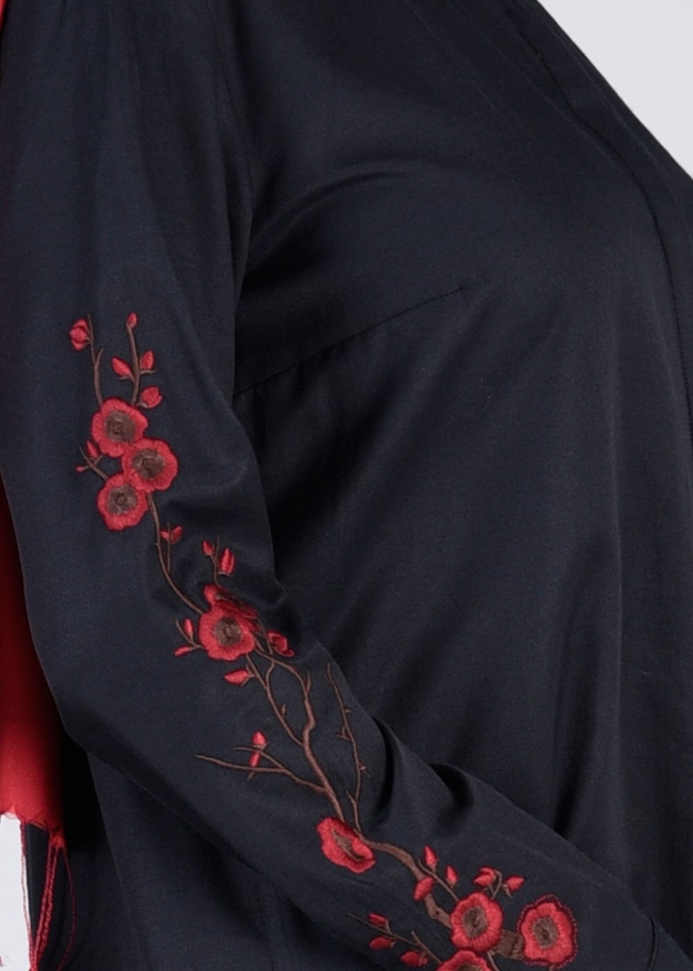 Vêtements hijab NOIR T 57115 Allday-Nakışlı Tesettür Tunik