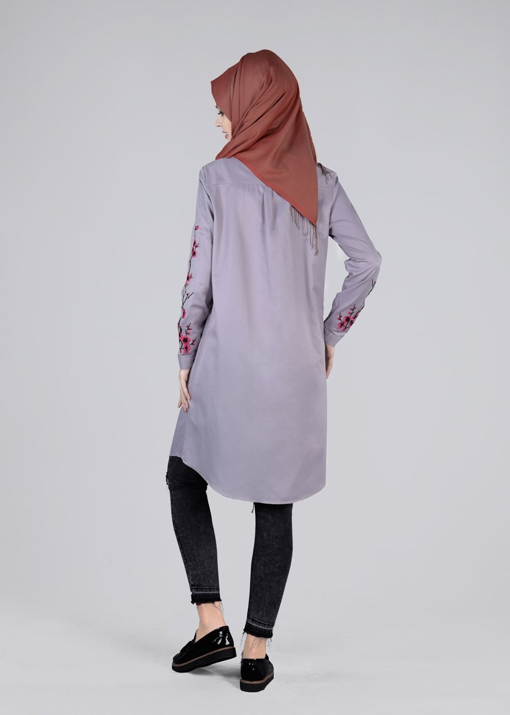 Tesettür giyim MOR T 57115 Allday-Nakışlı Tesettür Tunik