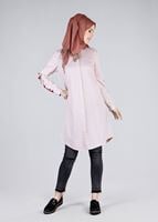Tesettür giyim PEMBE T 57115 Allday-Nakışlı Tesettür Tunik