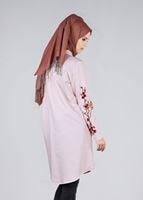 Tesettür giyim PEMBE T 57115 Allday-Nakışlı Tesettür Tunik