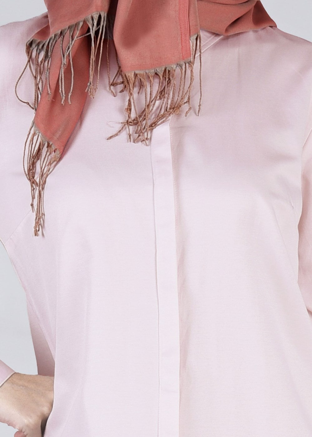 Tesettür giyim PEMBE T 57115 Allday-Nakışlı Tesettür Tunik