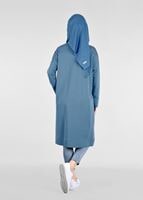Vêtements hijab BLEU T 58015 Allday- Fermuarlı Detaylı Tesettür Tunik