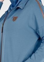 Vêtements hijab BLEU T 58015 Allday- Fermuarlı Detaylı Tesettür Tunik