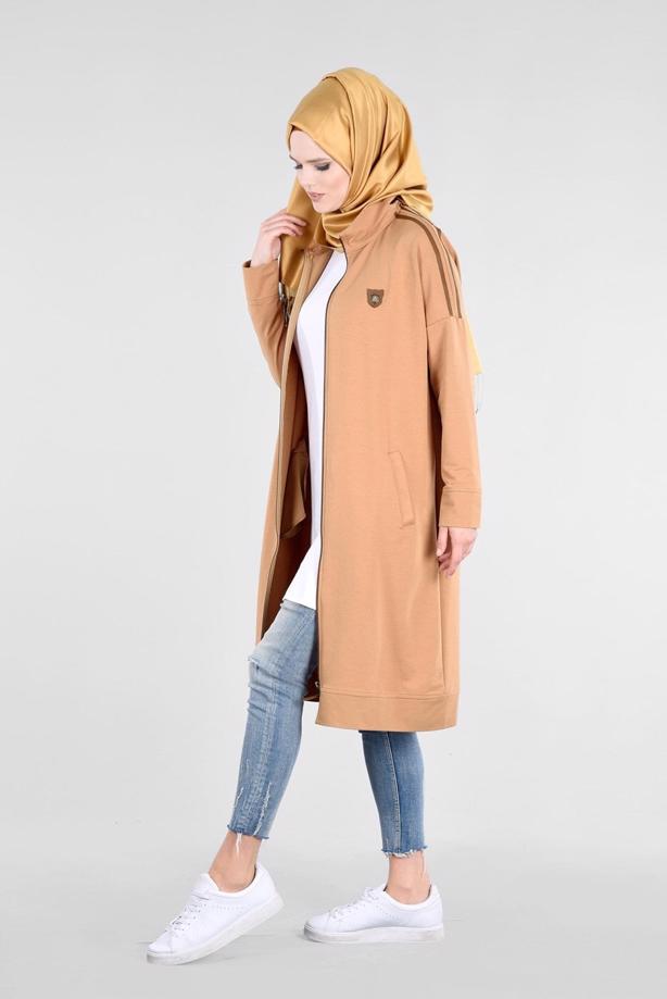 Vêtements hijab TABA T 58015 Allday- Fermuarlı Detaylı Tesettür Tunik - TRENDTESETTÜR