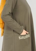 Vêtements hijab KAKI T 63115 Allday- Örme Tesettür Tunik