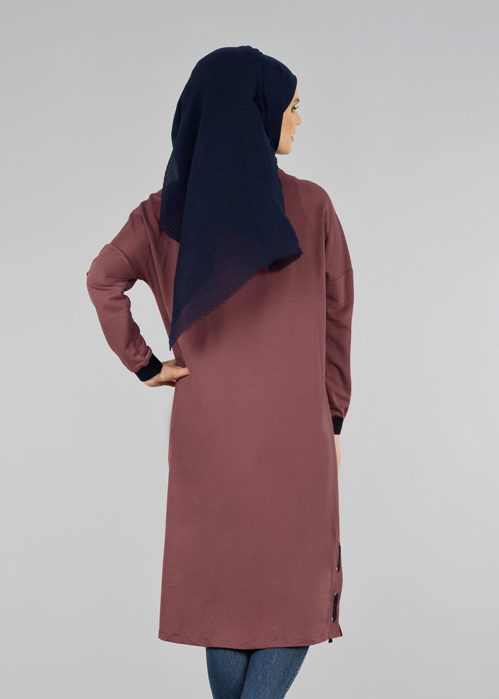 Vêtements hijab BRUN T 73905 Allday-Örme Tesettür  Tunik