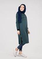 Vêtements hijab VERT T 73905 Allday-Örme Tesettür  Tunik