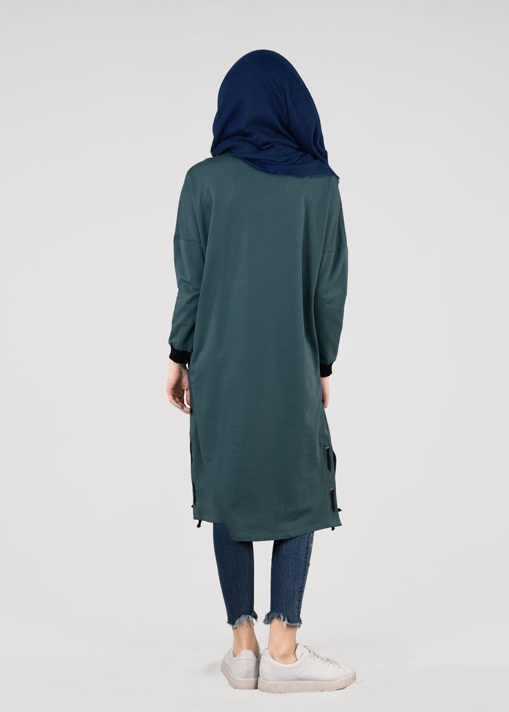 Vêtements hijab VERT T 73905 Allday-Örme Tesettür  Tunik