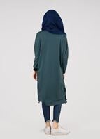 Vêtements hijab VERT T 73905 Allday-Örme Tesettür  Tunik