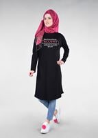 Vêtements hijab NOIR T 88115 Allday-Örme Tesettür Tunik