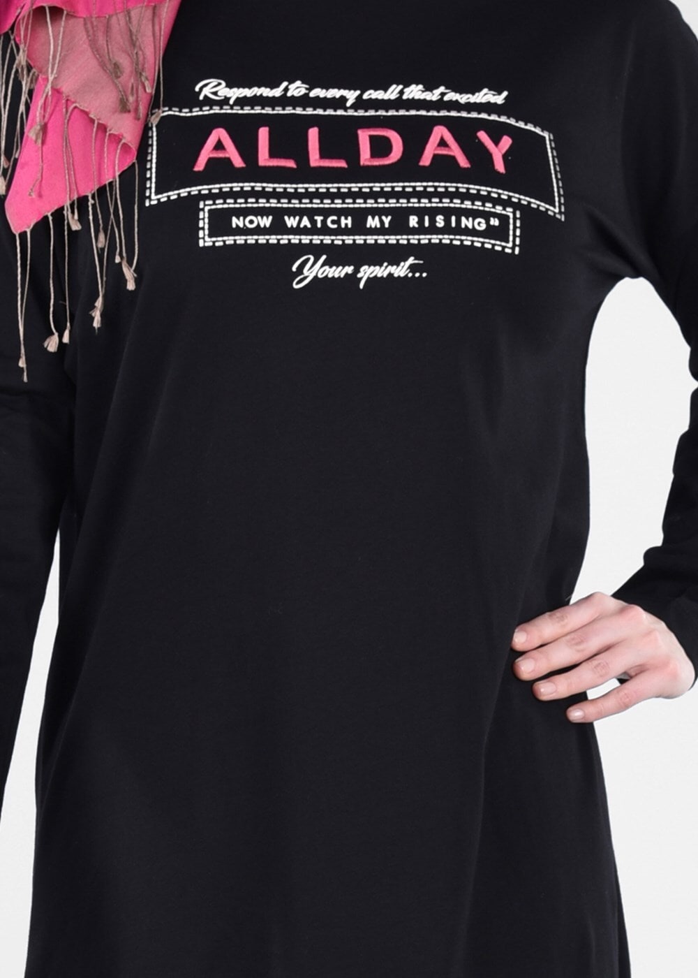 Vêtements hijab NOIR T 88115 Allday-Örme Tesettür Tunik