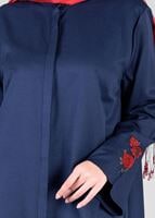 Tesettür giyim LACİVERT T 95115 Allday-Nakışlı Tesettür Tunik