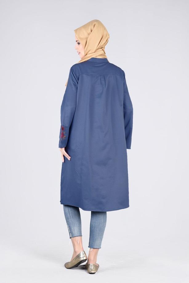 Hijab clothing  T 95115 Allday-Nakışlı Tesettür Tunik - TRENDTESETTÜR