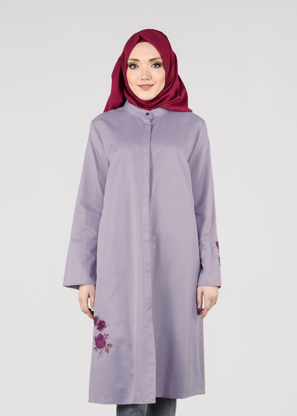 Tesettür giyim MOR T 95115 Allday-Nakışlı Tesettür Tunik