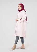 Tesettür giyim PEMBE T 95115 Allday-Nakışlı Tesettür Tunik