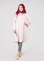 Tesettür giyim PEMBE T 95115 Allday-Nakışlı Tesettür Tunik