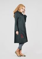 Tesettür giyim YEŞİL T 95115 Allday-Nakışlı Tesettür Tunik