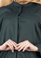 Tesettür giyim YEŞİL T 95115 Allday-Nakışlı Tesettür Tunik