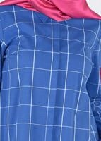 Tesettür giyim LACİVERT T 96215 Allday- Ekose Gömlek