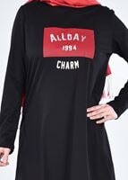 Tesettür giyim SİYAH T 99115 Allday-Örme Tesettür Tunik