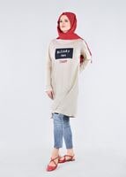 Vêtements hijab BEIGE T 99115 Allday-Örme Tesettür Tunik