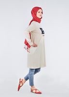 Vêtements hijab BEIGE T 99115 Allday-Örme Tesettür Tunik