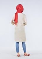 Tesettür giyim BEJ T 99115 Allday-Örme Tesettür Tunik