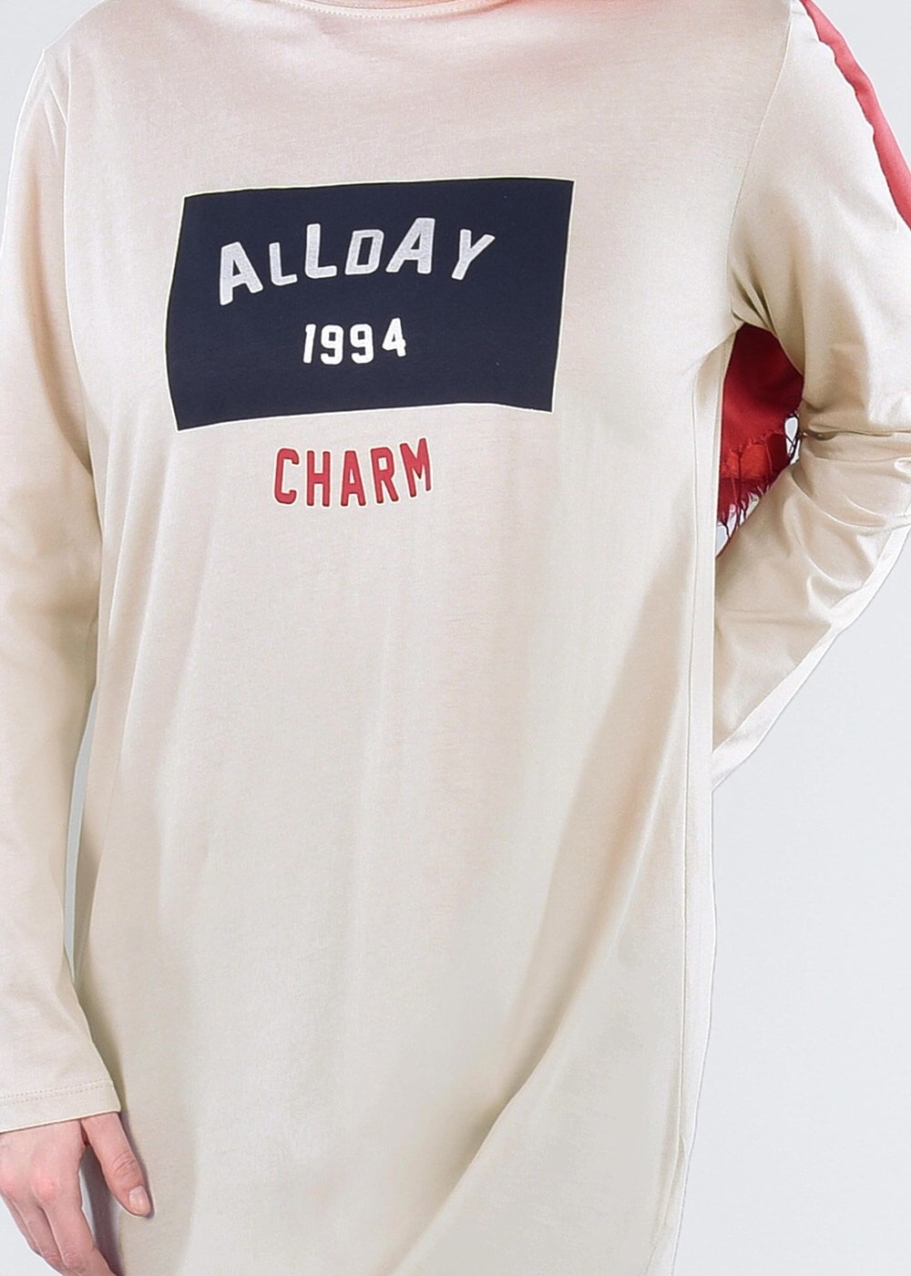 Vêtements hijab BEIGE T 99115 Allday-Örme Tesettür Tunik