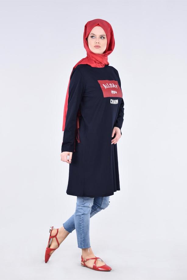 Tesettür giyim  T 99115 Allday-Örme Tesettür Tunik - TRENDTESETTÜR
