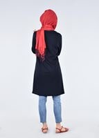 Vêtements hijab BLEU MARINE T 99115 Allday-Örme Tesettür Tunik
