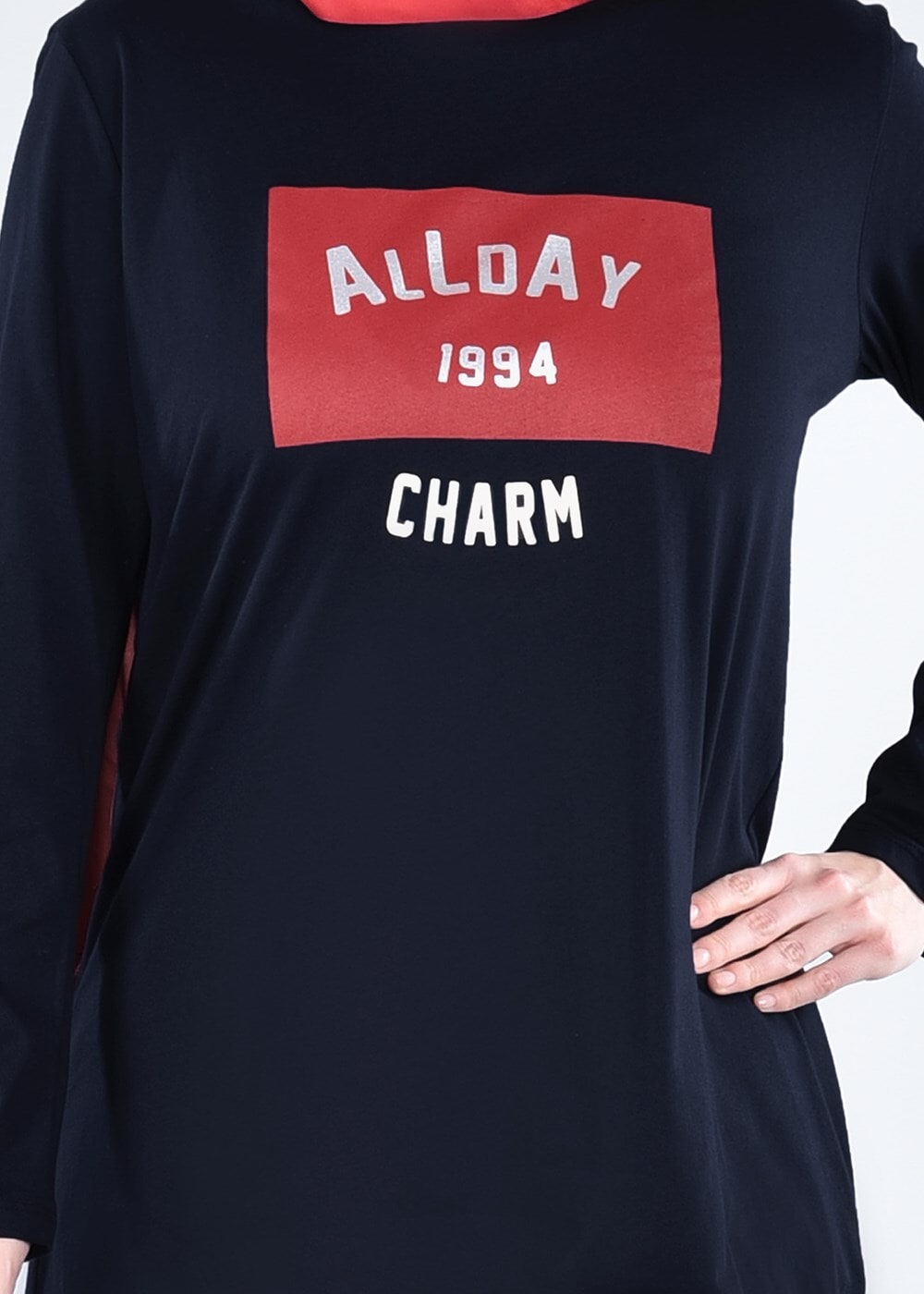 Vêtements hijab BLEU MARINE T 99115 Allday-Örme Tesettür Tunik