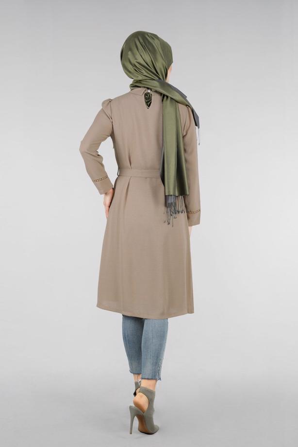 Vêtements hijab  T 0028 Stilife- Güpür Detaylı Tunik - TRENDTESETTÜR