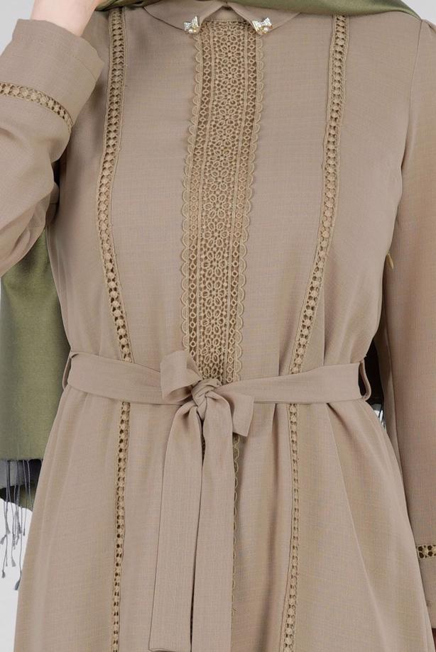 Vêtements hijab  T 0028 Stilife- Güpür Detaylı Tunik - TRENDTESETTÜR