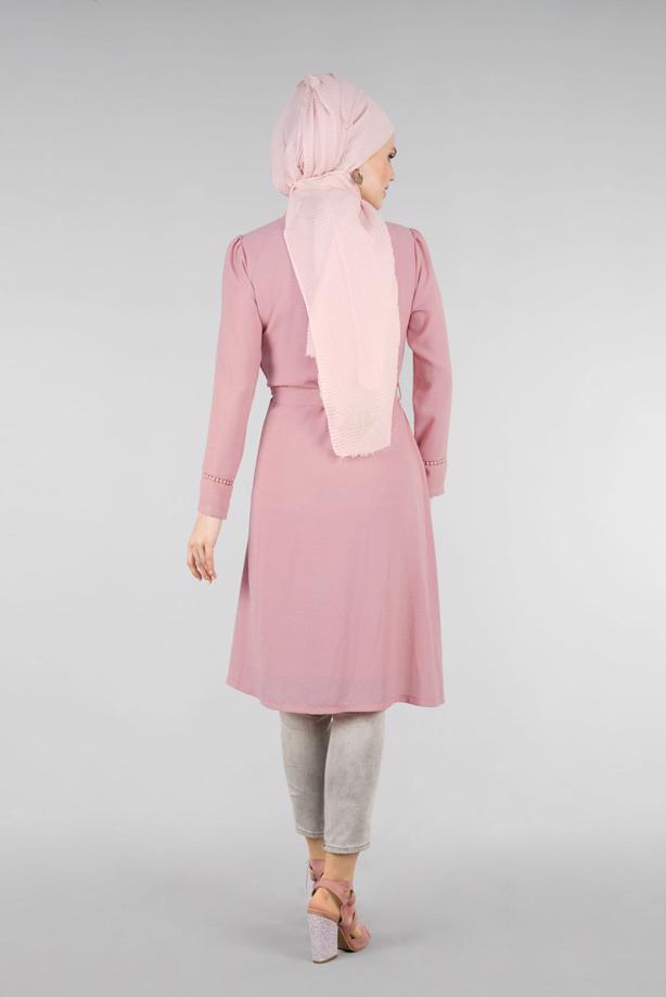 Vêtements hijab  T 0028 Stilife- Güpür Detaylı Tunik - TRENDTESETTÜR