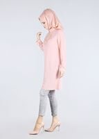 Hijab clothing POWDER T 0031 Gürbüz-Boncuk İşlemeli Tunik