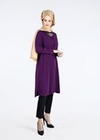 Tesettür giyim MOR T 0079  Erkek Yaka Uzun Tunik-Bwest