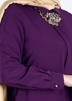 Tesettür giyim MOR T 0079  Erkek Yaka Uzun Tunik-Bwest