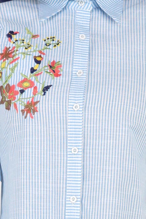 Vêtements hijab  T 356 Miss Puan-Çizgi Desenli Tunik - TRENDTESETTÜR