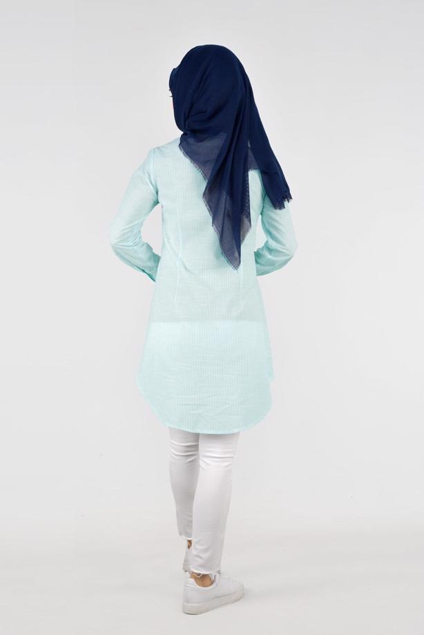 Vêtements hijab  T 356 Miss Puan-Çizgi Desenli Tunik - TRENDTESETTÜR