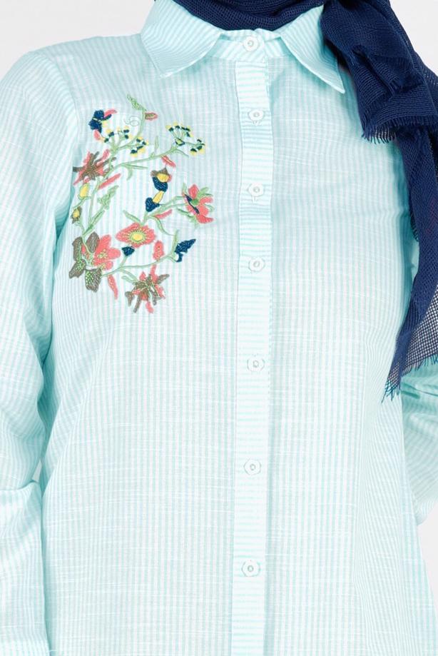 Vêtements hijab  T 356 Miss Puan-Çizgi Desenli Tunik - TRENDTESETTÜR