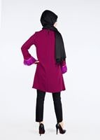 Vêtements hijab FUCHSIA T 0805 Tül  Detaylı Tunik-Pr Collection