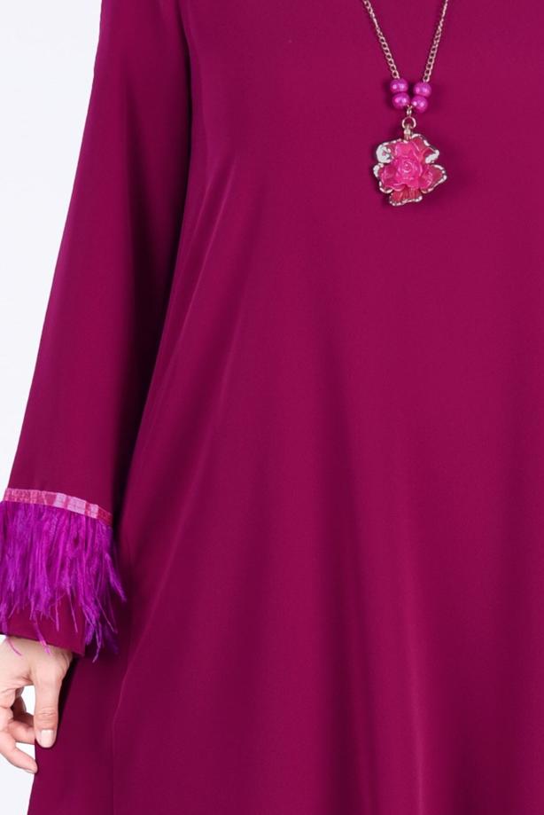 Vêtements hijab  T 0805 Tül  Detaylı Tunik-Pr Collection - TRENDTESETTÜR
