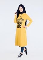 Vêtements hijab JAUNE T 0855 Fermuar Detaylı Spor Tesettür Tunik-Tekten Fashion