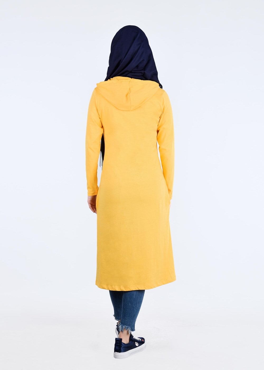Vêtements hijab JAUNE T 0855 Fermuar Detaylı Spor Tesettür Tunik-Tekten Fashion