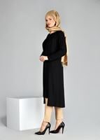 Tesettür giyim SİYAH T 968 Piliseli Tesettür Tunik-Hewes Line