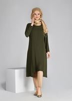 Tesettür giyim HAKİ T 968 Piliseli Tesettür Tunik-Hewes Line