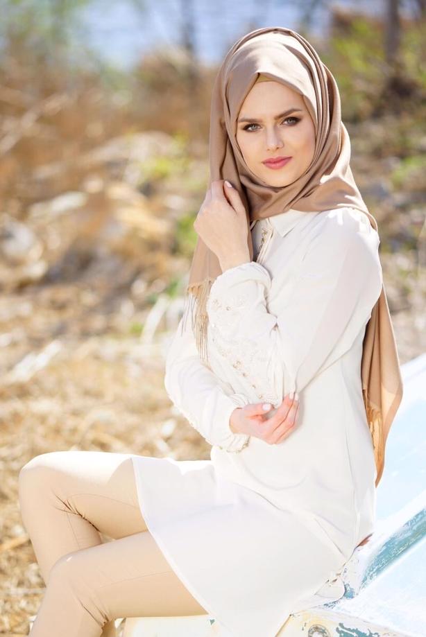 Vêtements hijab  T 1013 Gürbüz-Erkek Yaka Tunik - TRENDTESETTÜR