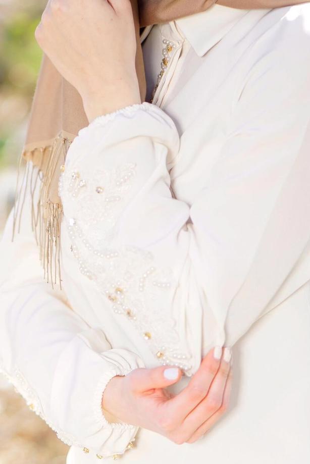 Vêtements hijab  T 1013 Gürbüz-Erkek Yaka Tunik - TRENDTESETTÜR